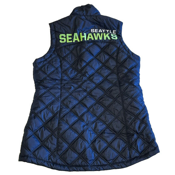 NFL Seattle Seahawks Puffer Vest Size S Women Team Apparel Embroidered Logo - Picture 2 of 10